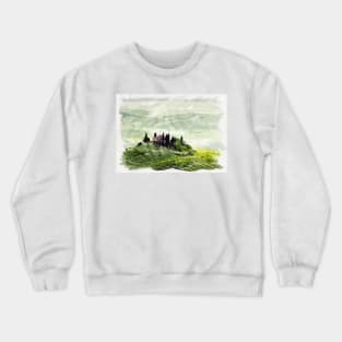 Beautiful Tuscany Italy / Toscana Italia Countryside Watercolor Travel Crewneck Sweatshirt